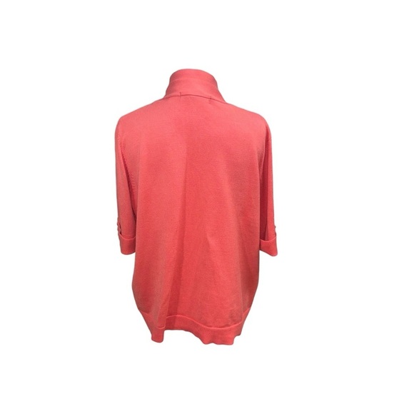 89th & Madison Women's Size 1X Open Front Knit Cardigan Fitted Coral Color - Picture 5 of 6